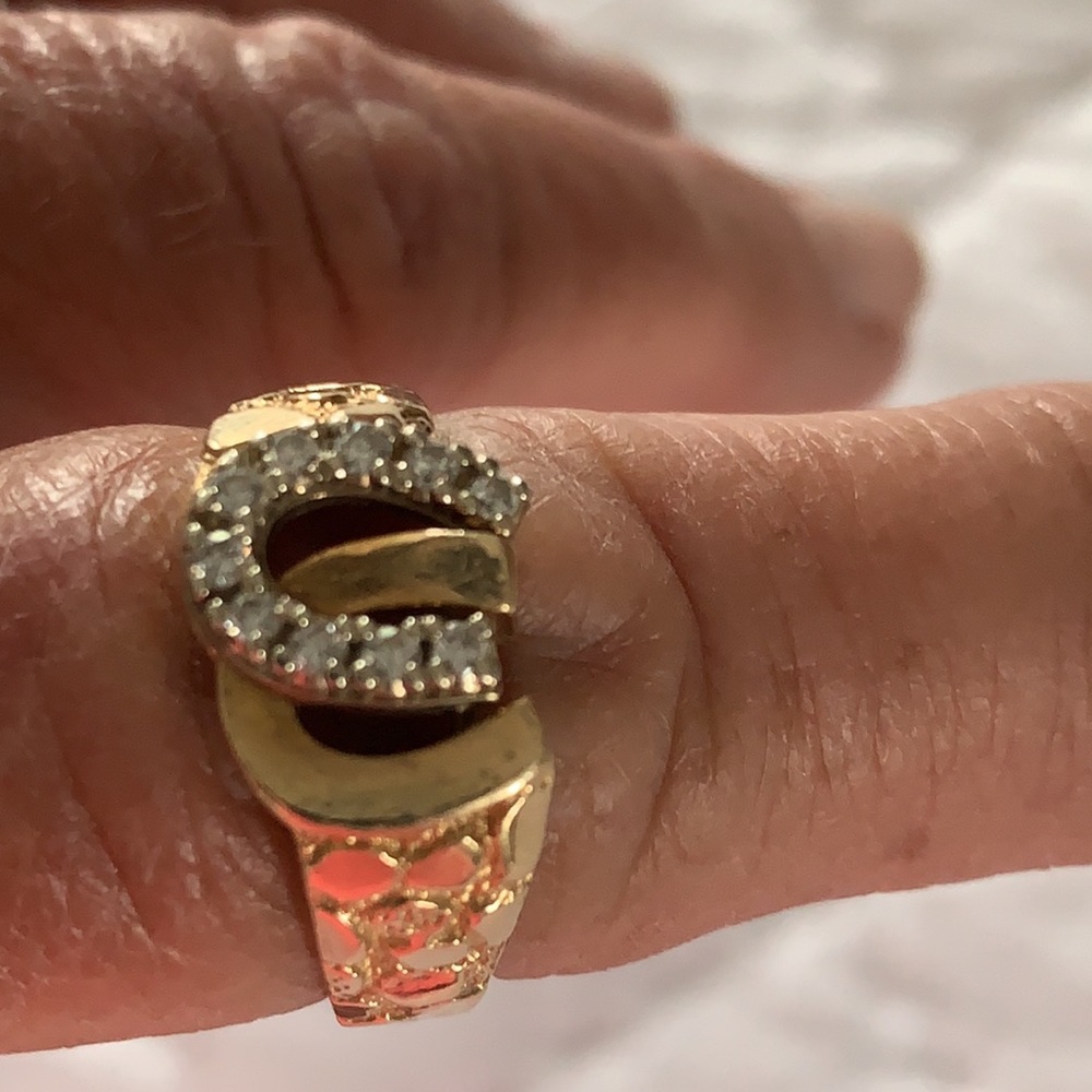 14 K GOLD  DOUBLE HORSESHOE RING - Picture 3 of 17